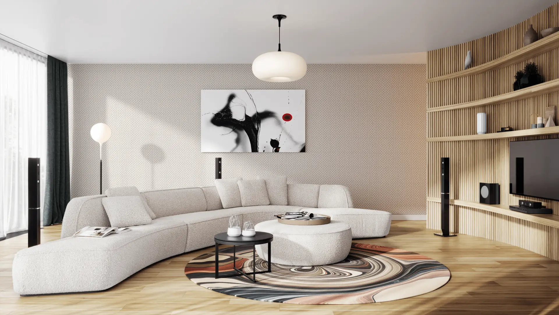 Blurry dots beige wallpaper preview