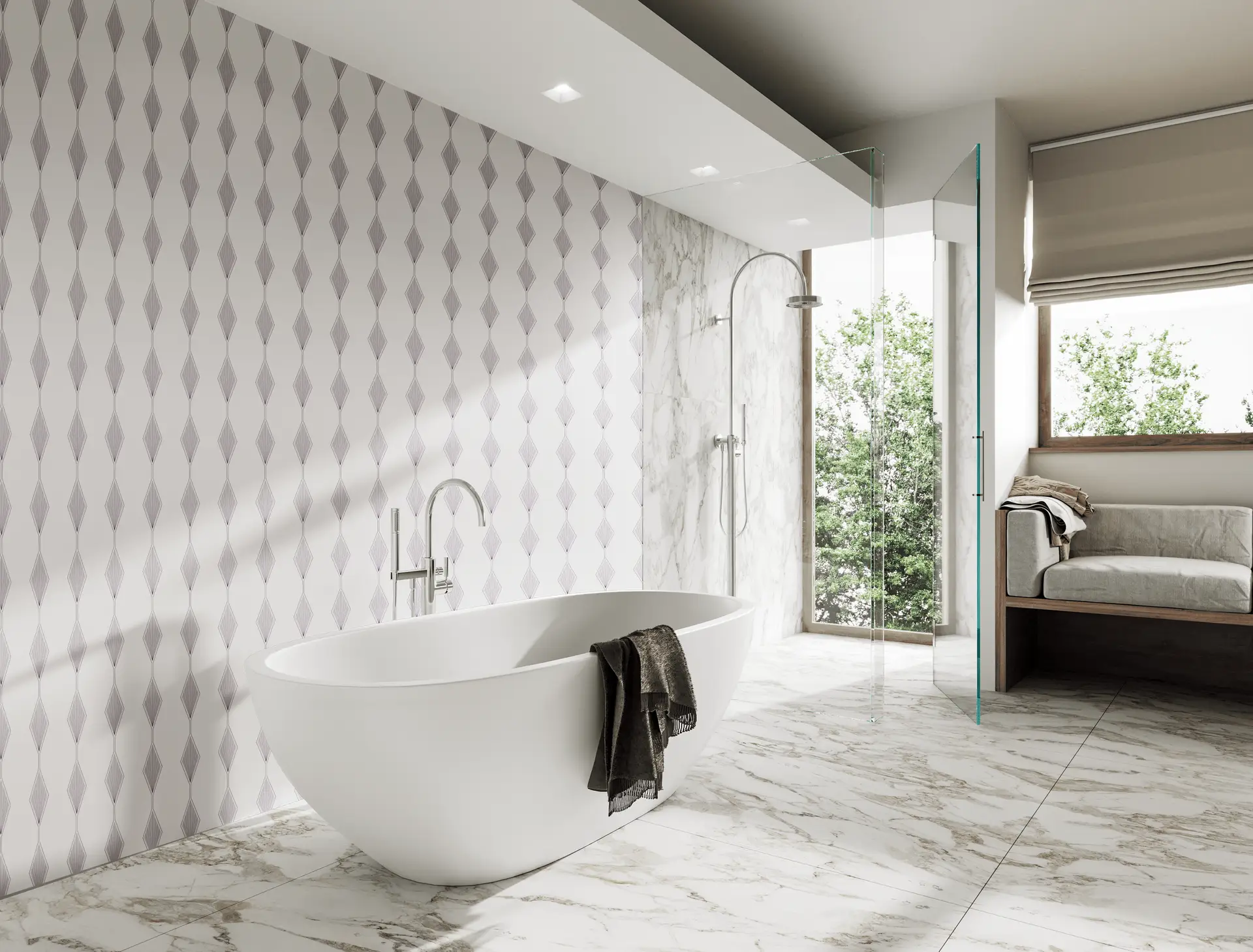 Rhombus Lines Light Violet wallpaper preview