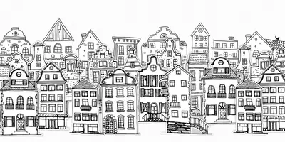 Small Town Outlined design