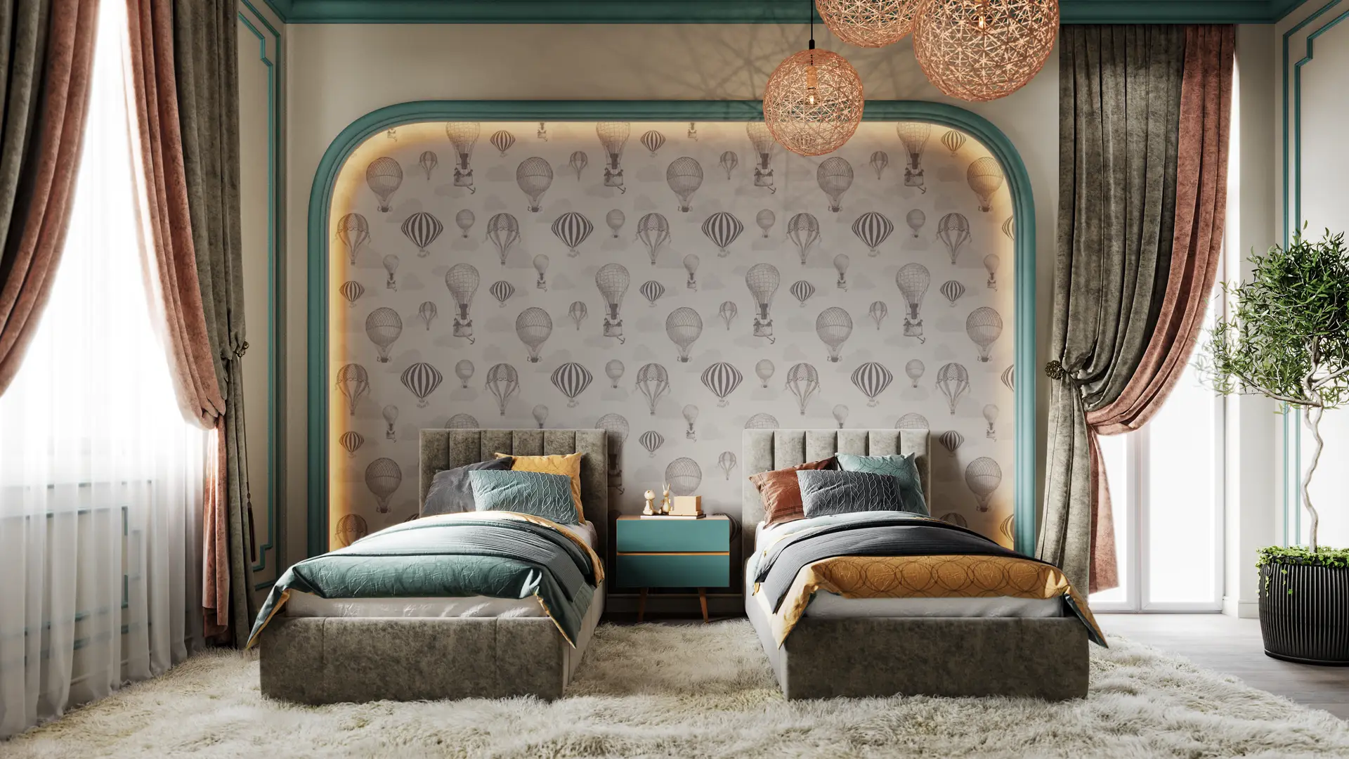 Whimsical Windcraft brown wallpaper preview