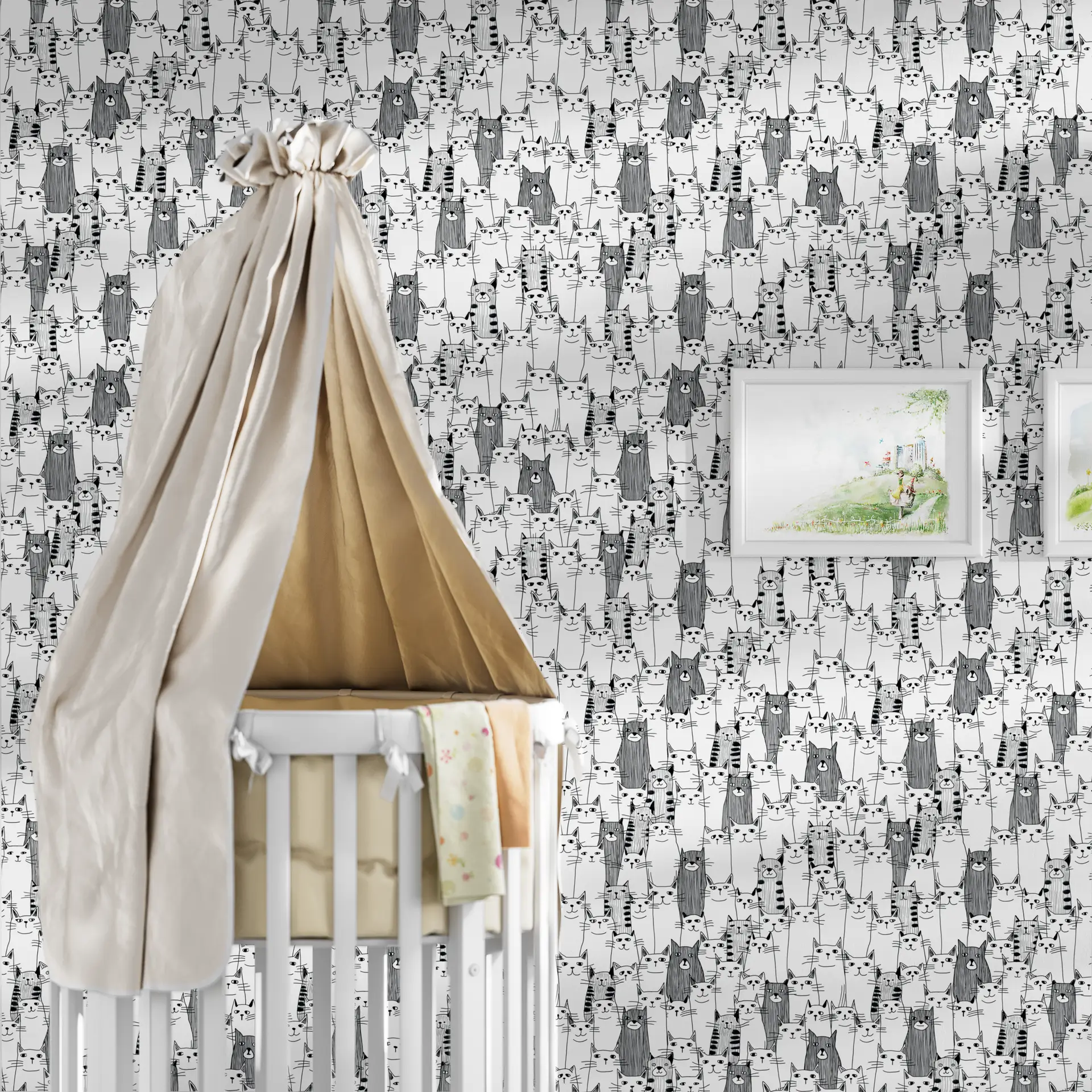 Cat Palette black&white wallpaper preview