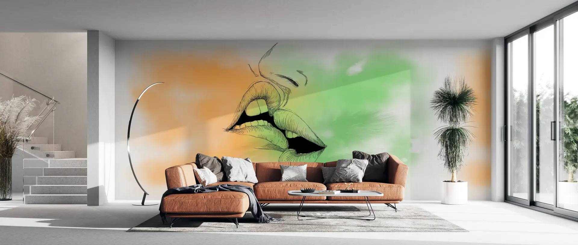 Passionate Kiss Mural green preview