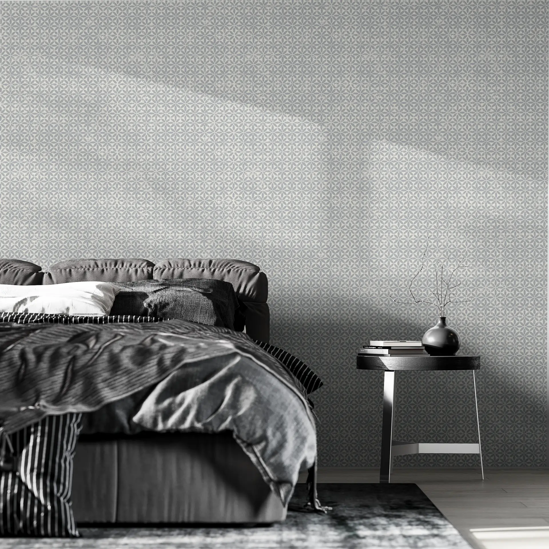 Vintage Tiles Beige and Green wallpaper preview