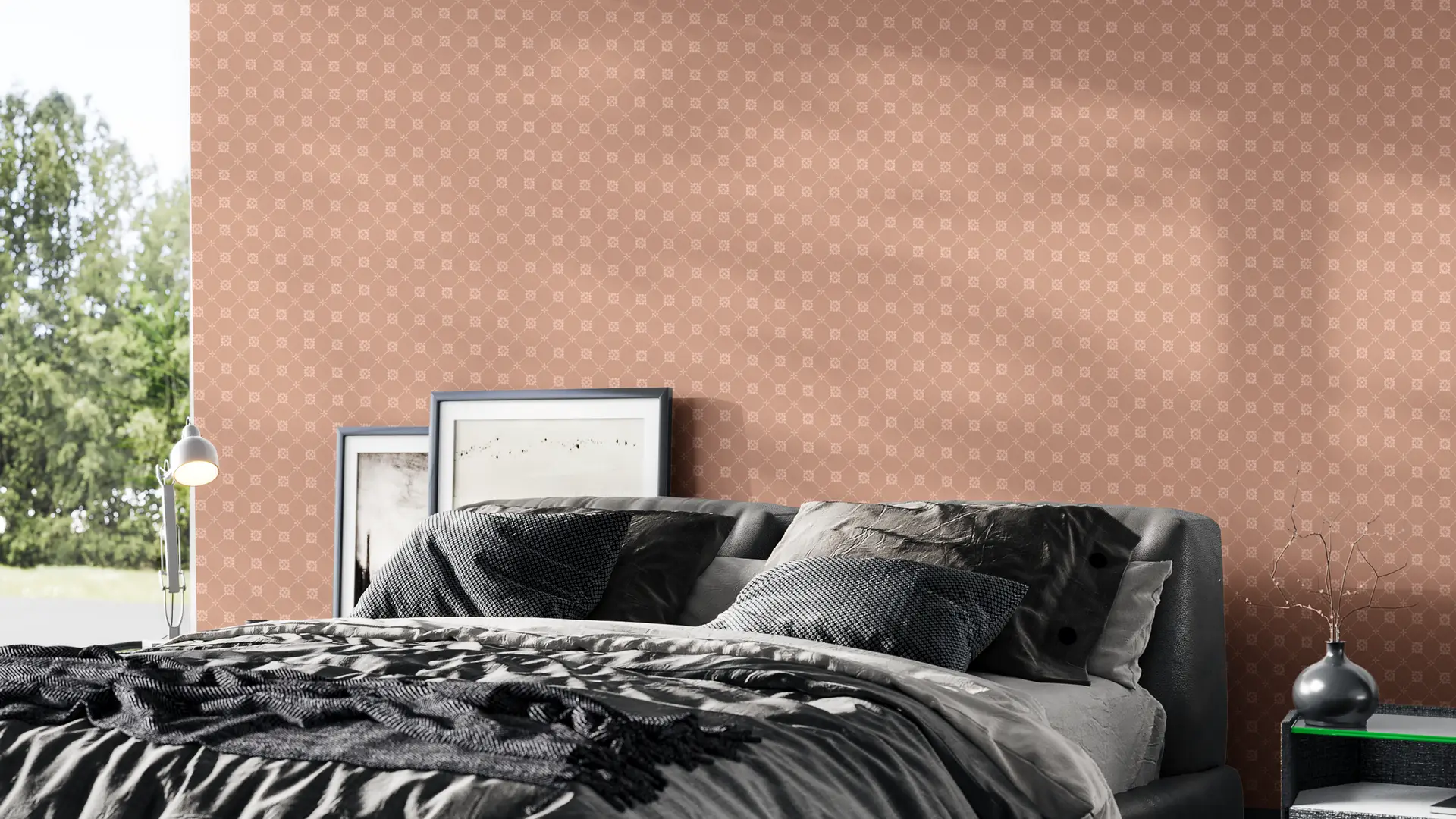 Flower Royale Brick Red wallpaper preview