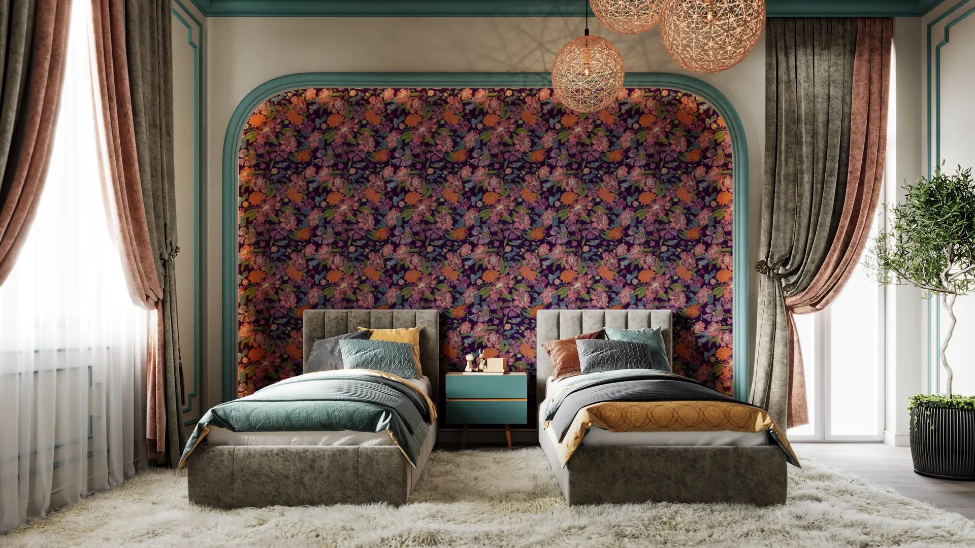 Flower Garden dark wallpaper preview