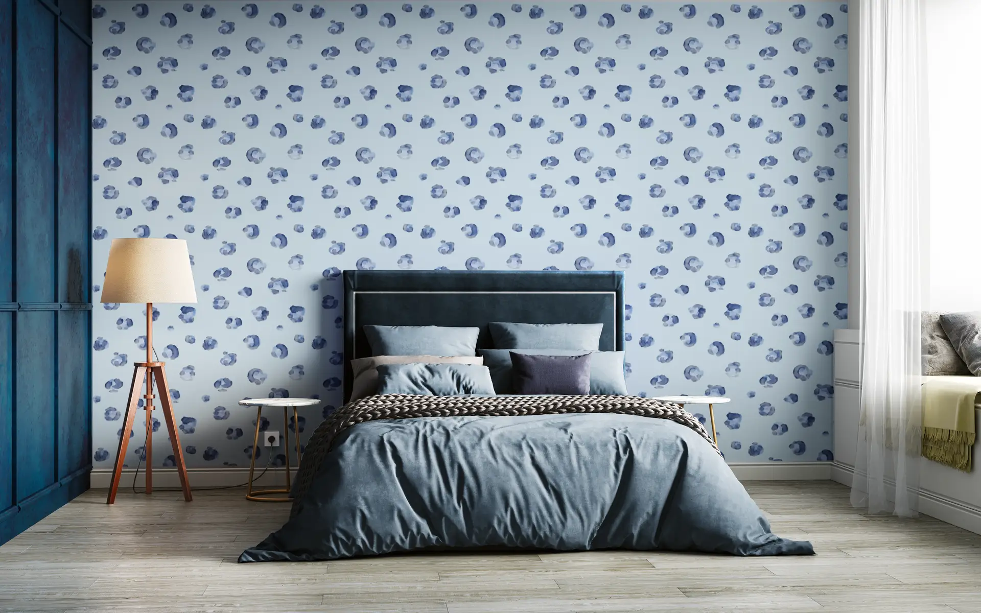Watercolor cheetah blue wallpaper preview