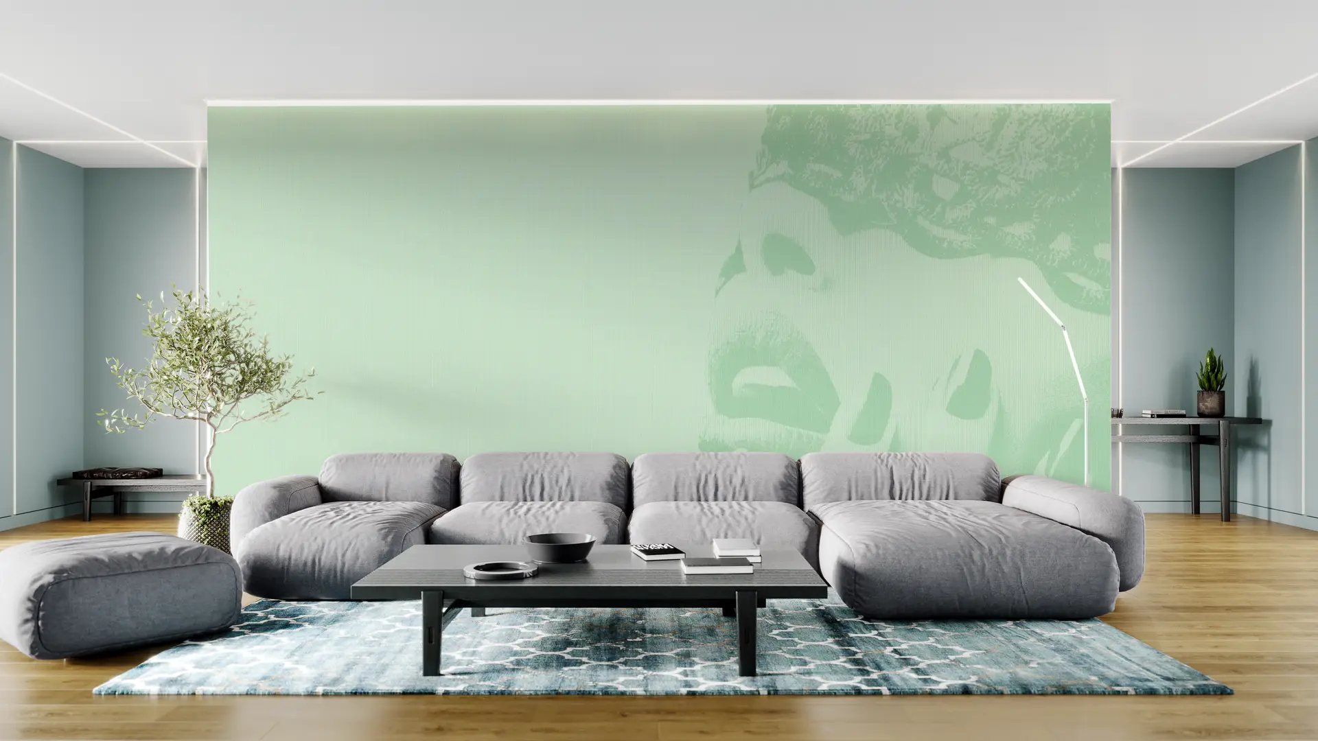 Masquerade Mural green preview