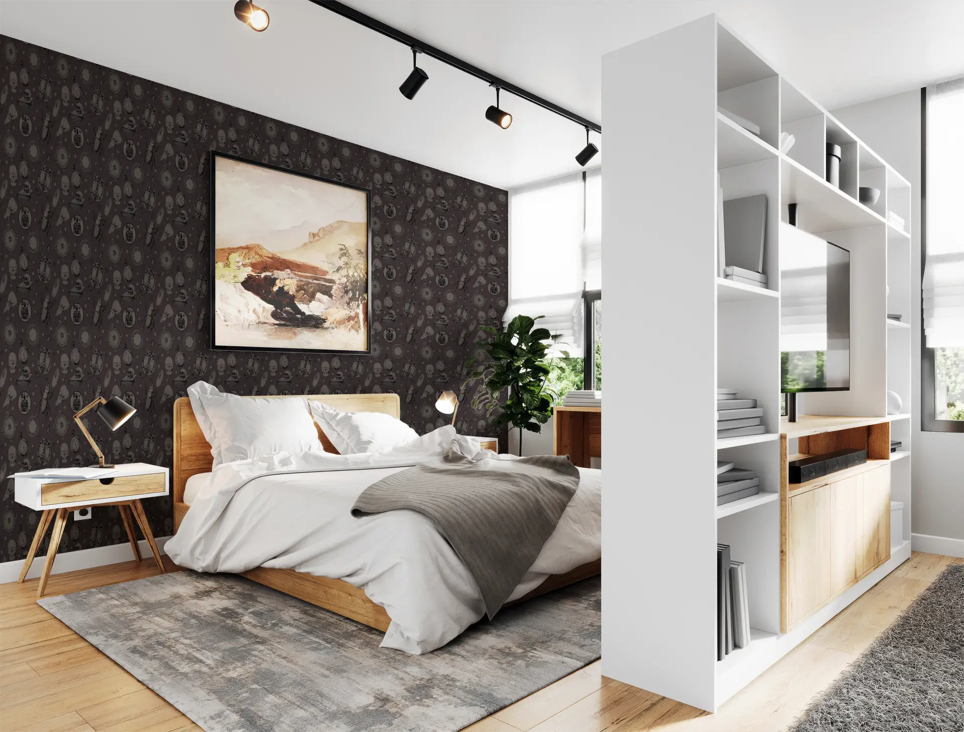 Gothic Collage Muted Brown wallpaper preview