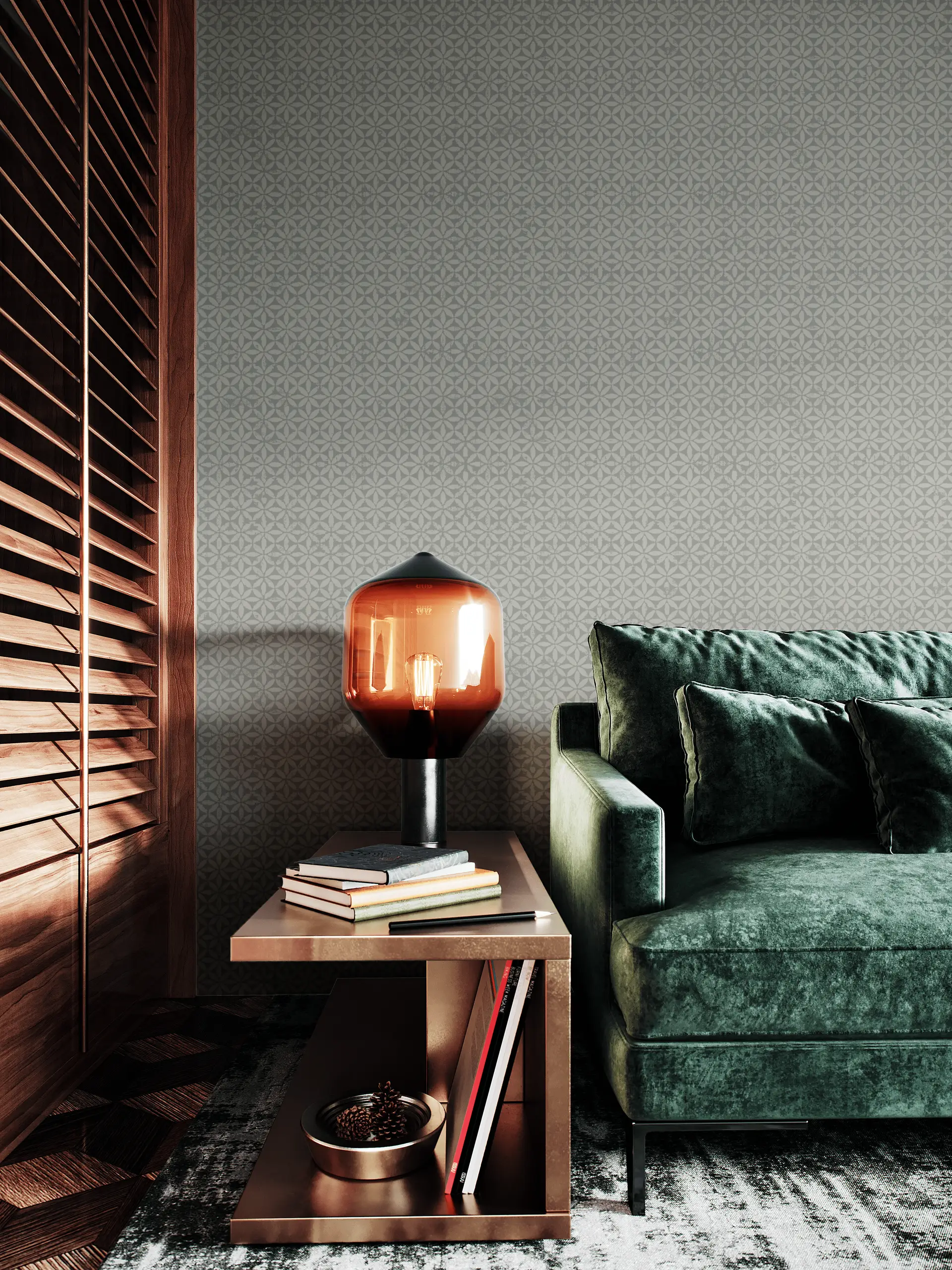 Vintage Tiles Green wallpaper preview