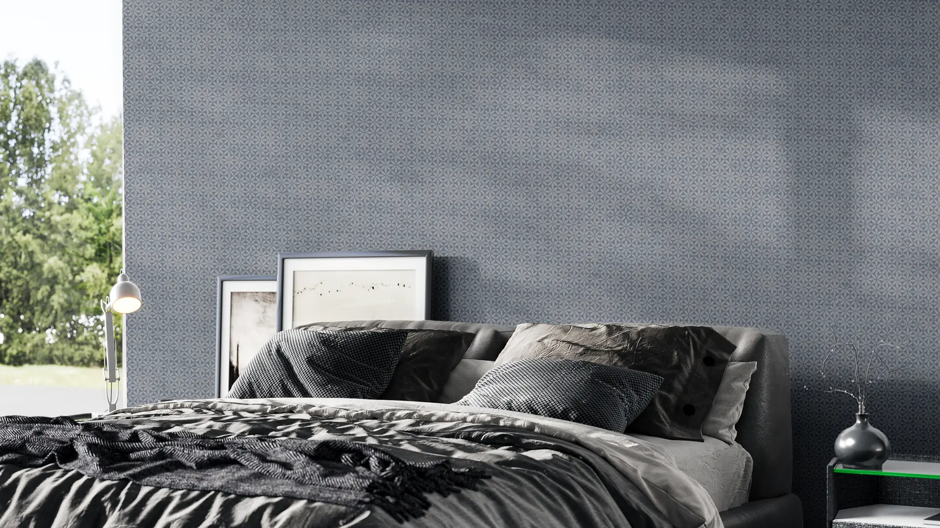 Vintage Tiles Blue wallpaper preview