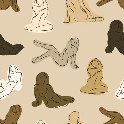 Femme Silhouettes black wallpaper design