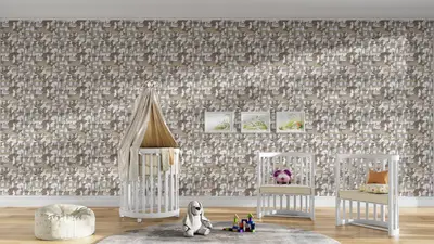 Cozy village brown wallpaper preview