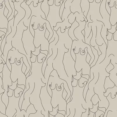 Feminine Curves beige wallpaper design