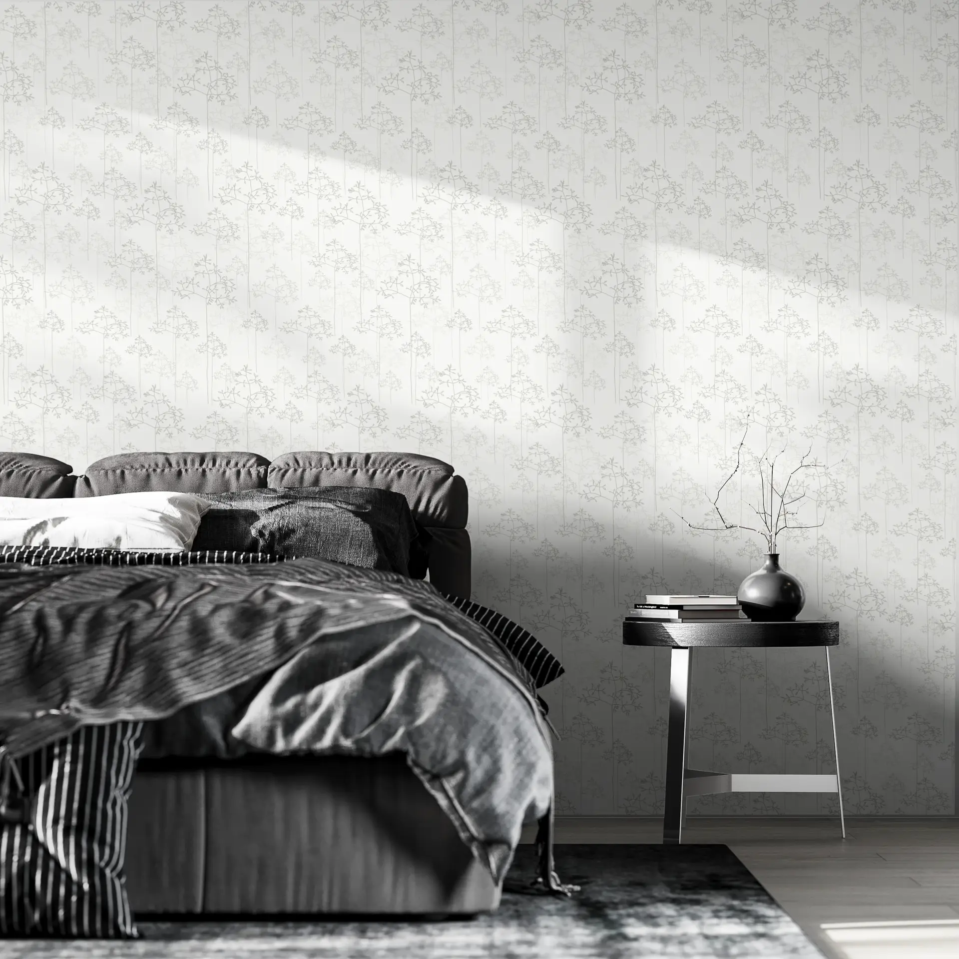 Fine trees grey wallpaper preview