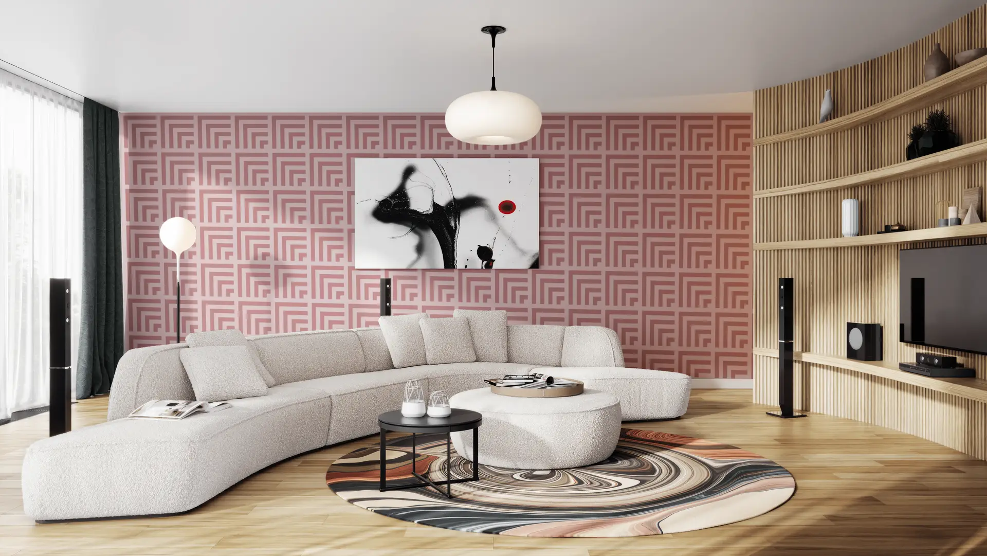 Geometric Mosaic Mirage red preview