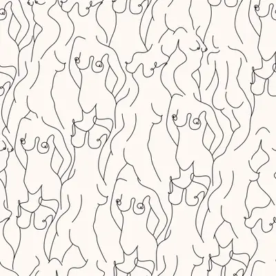 Feminine Curves black&white wallpaper design