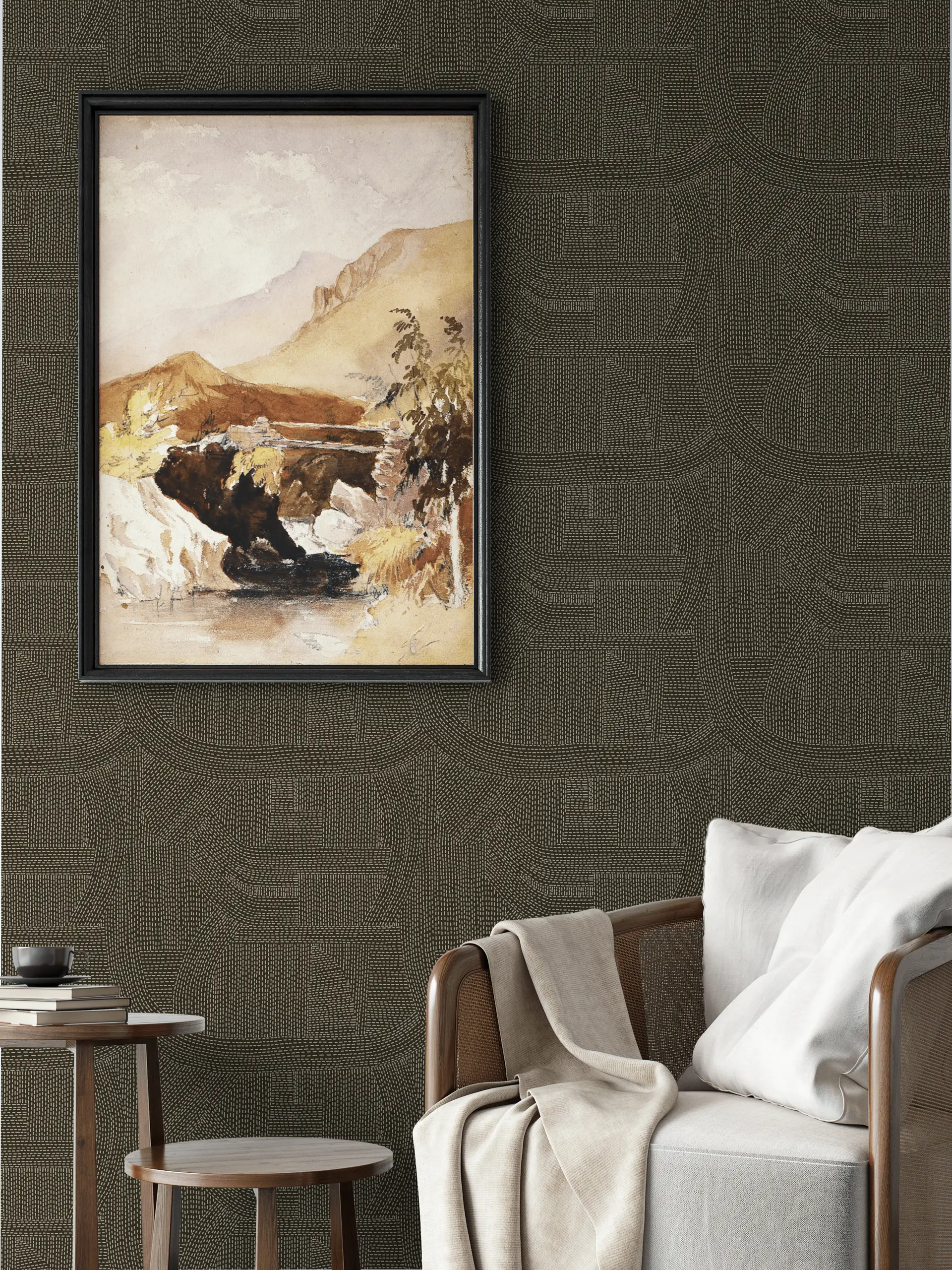 Line Mirage Dark Brown wallpaper preview