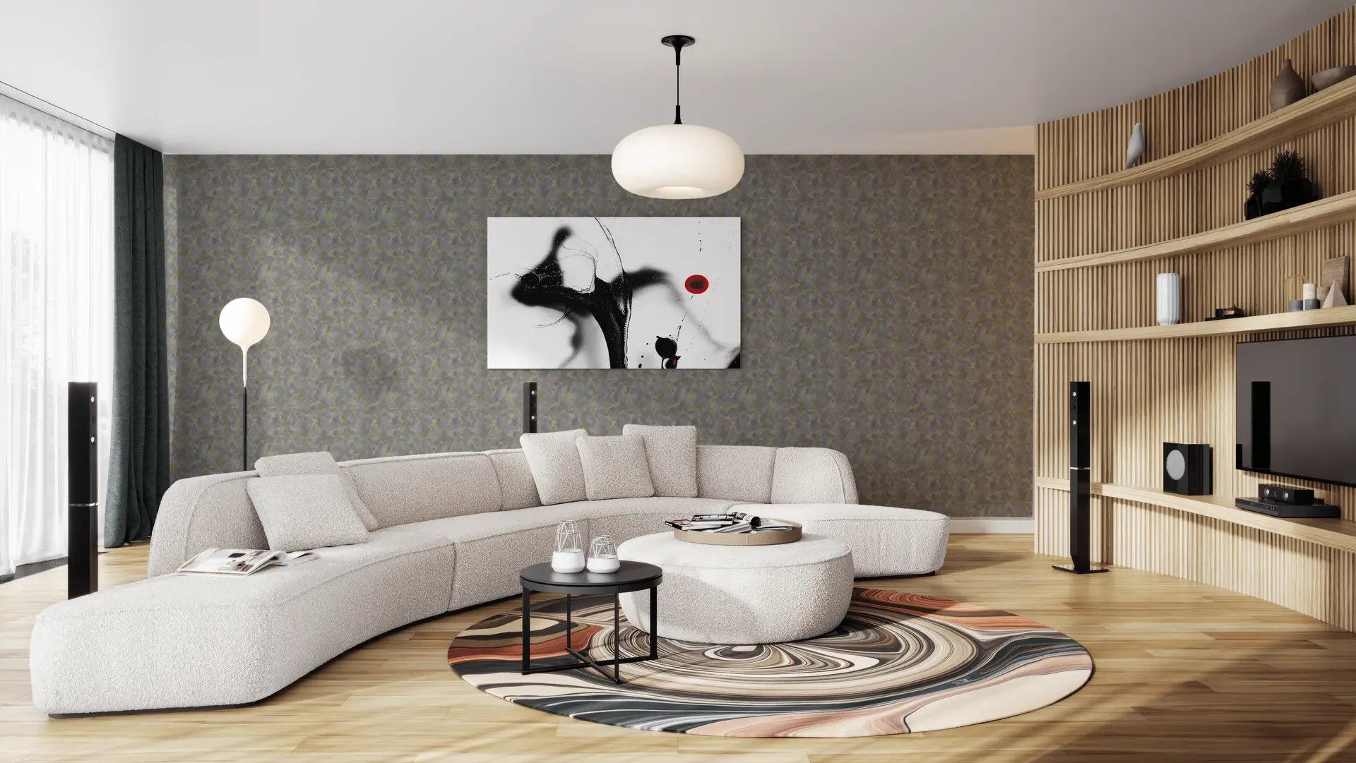 Art Deco Lasers Gray wallpaper preview