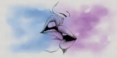 Passionate Kiss Mural purple design