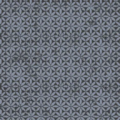 Vintage Tiles Black and Blue wallpaper design