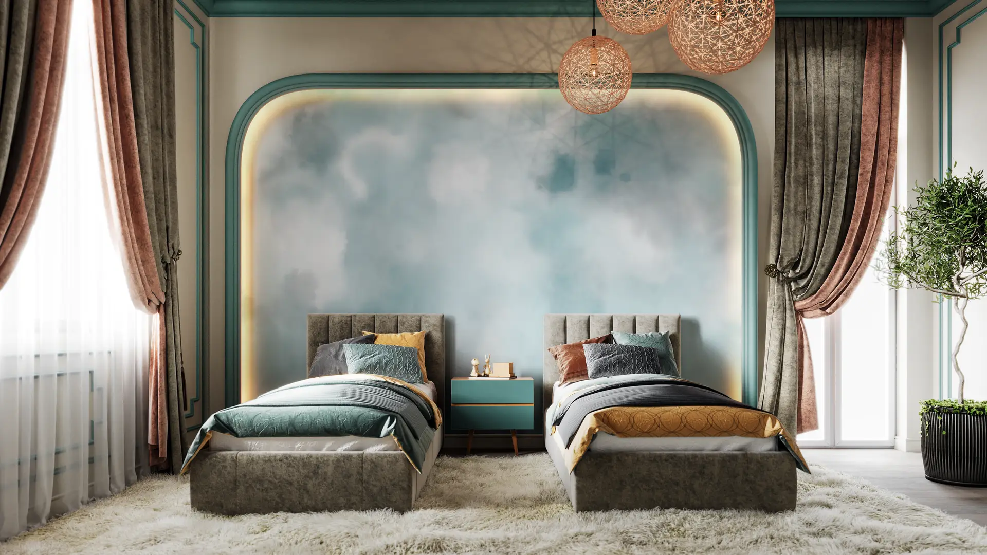 Color Explosion Mural  blue preview