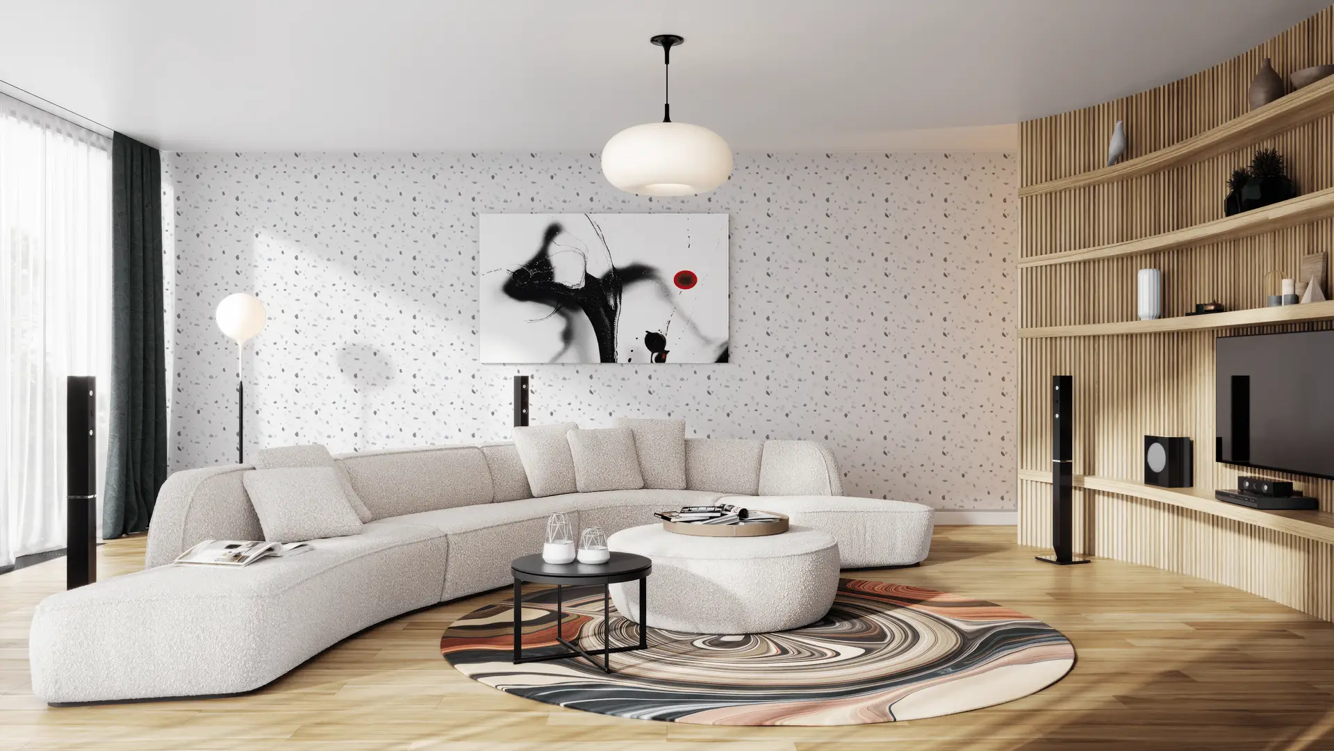 Watercolor Terrazzo Gray wallpaper preview