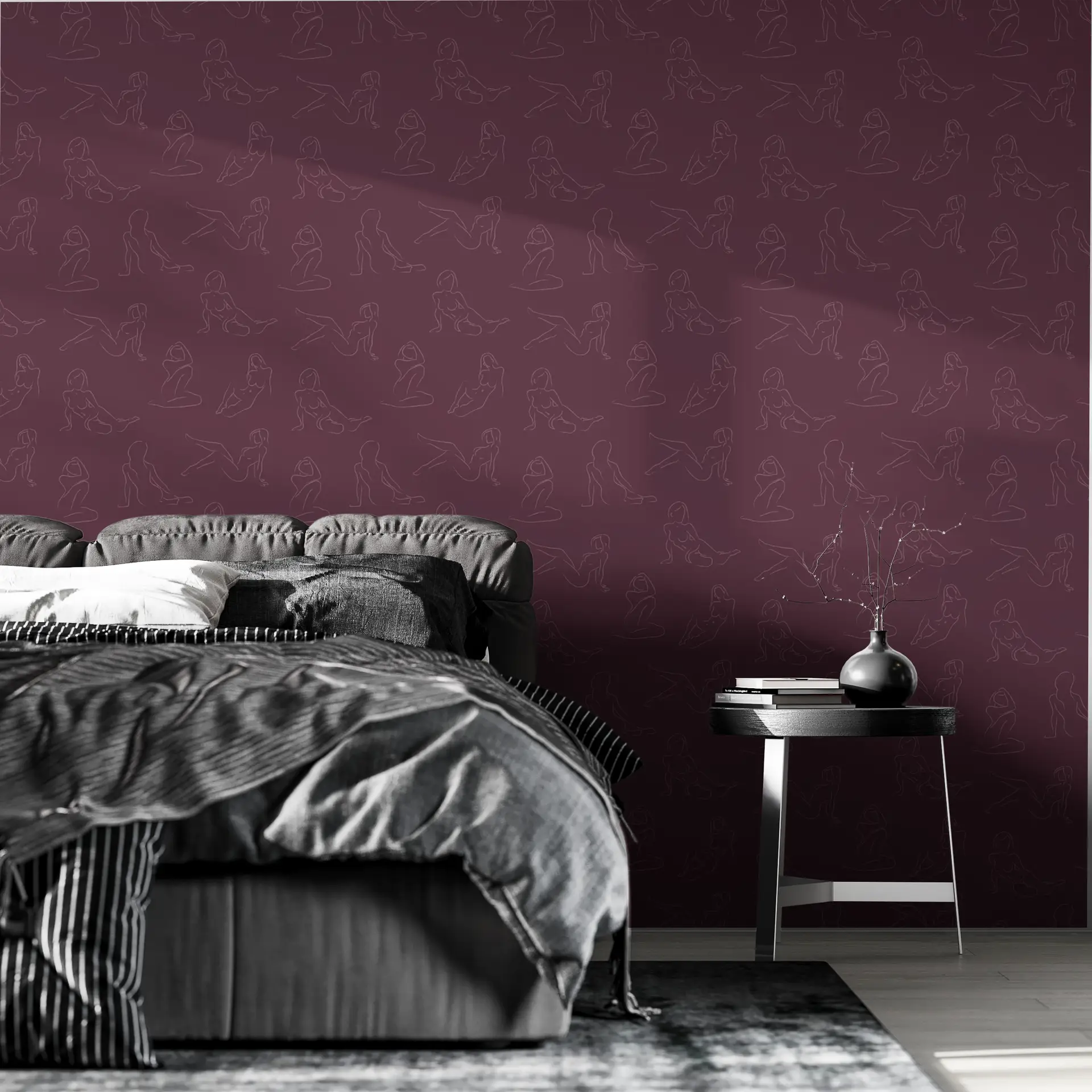 Femme Silhouettes pink wallpaper preview