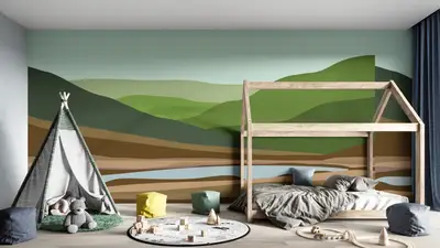 Mountain Majesty Mural green preview