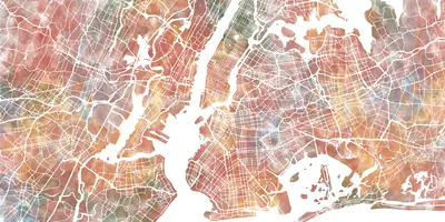 NEW YORK map mural design