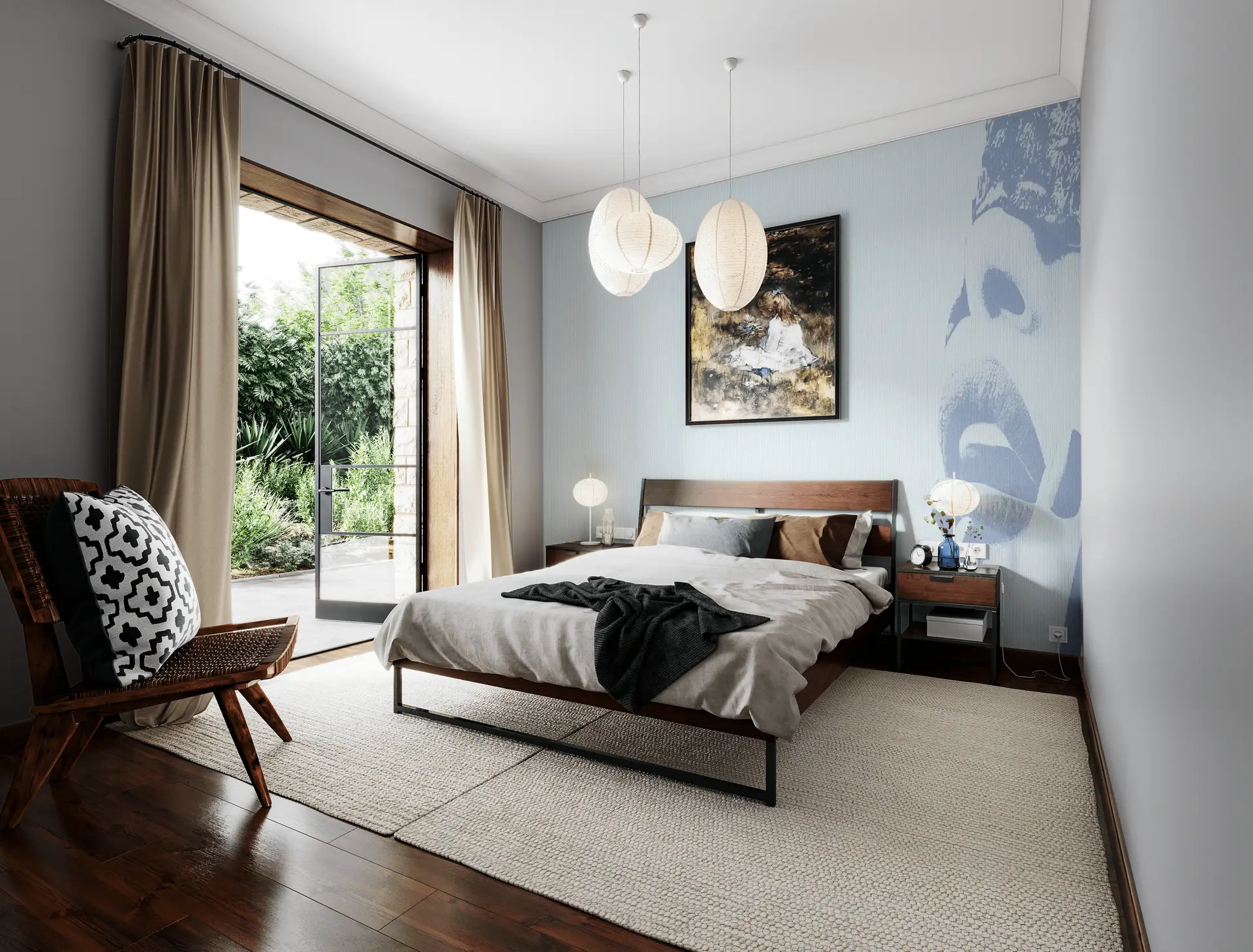 Masquerade Mural blue preview