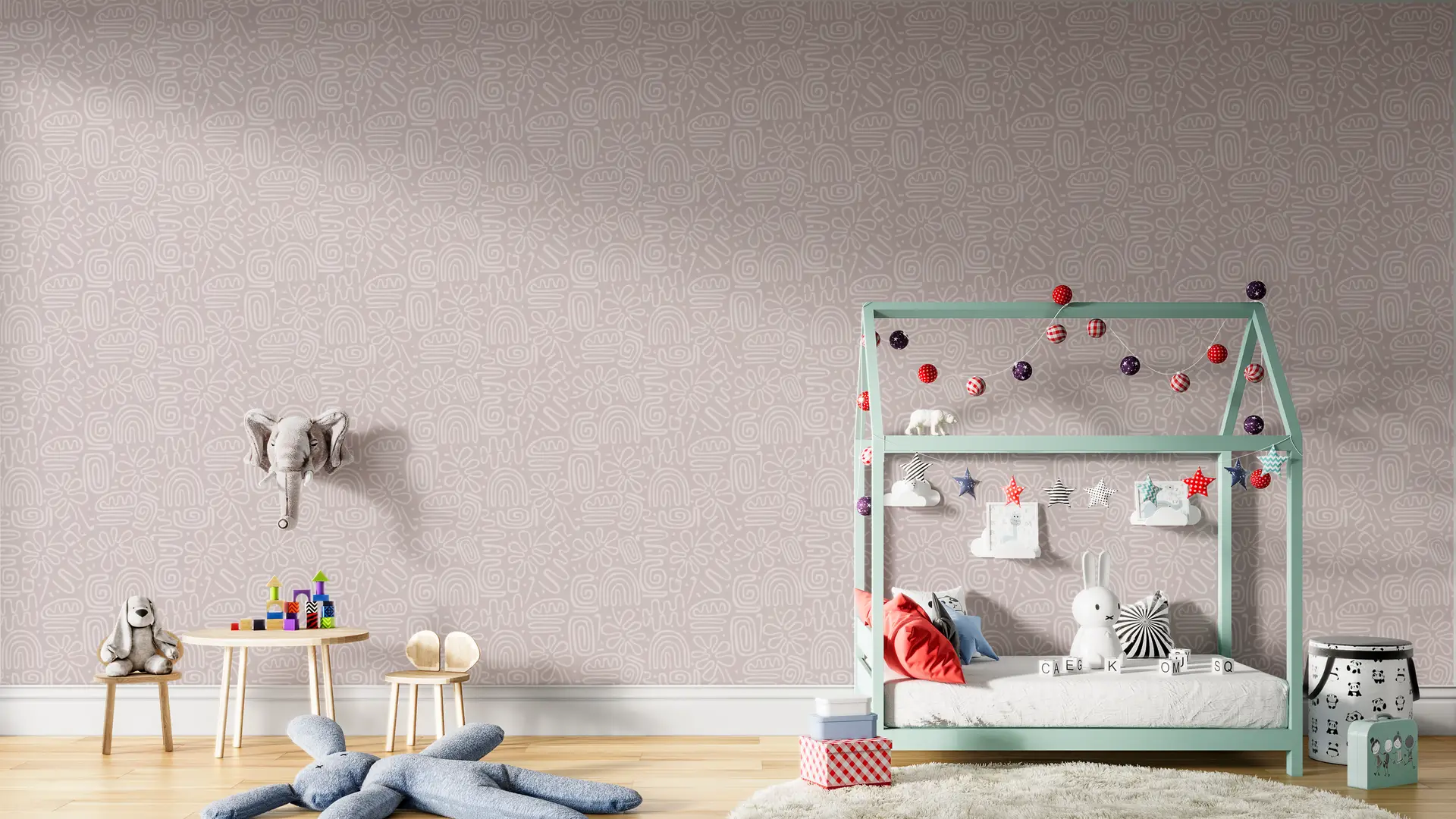 Drawn figures pink preview