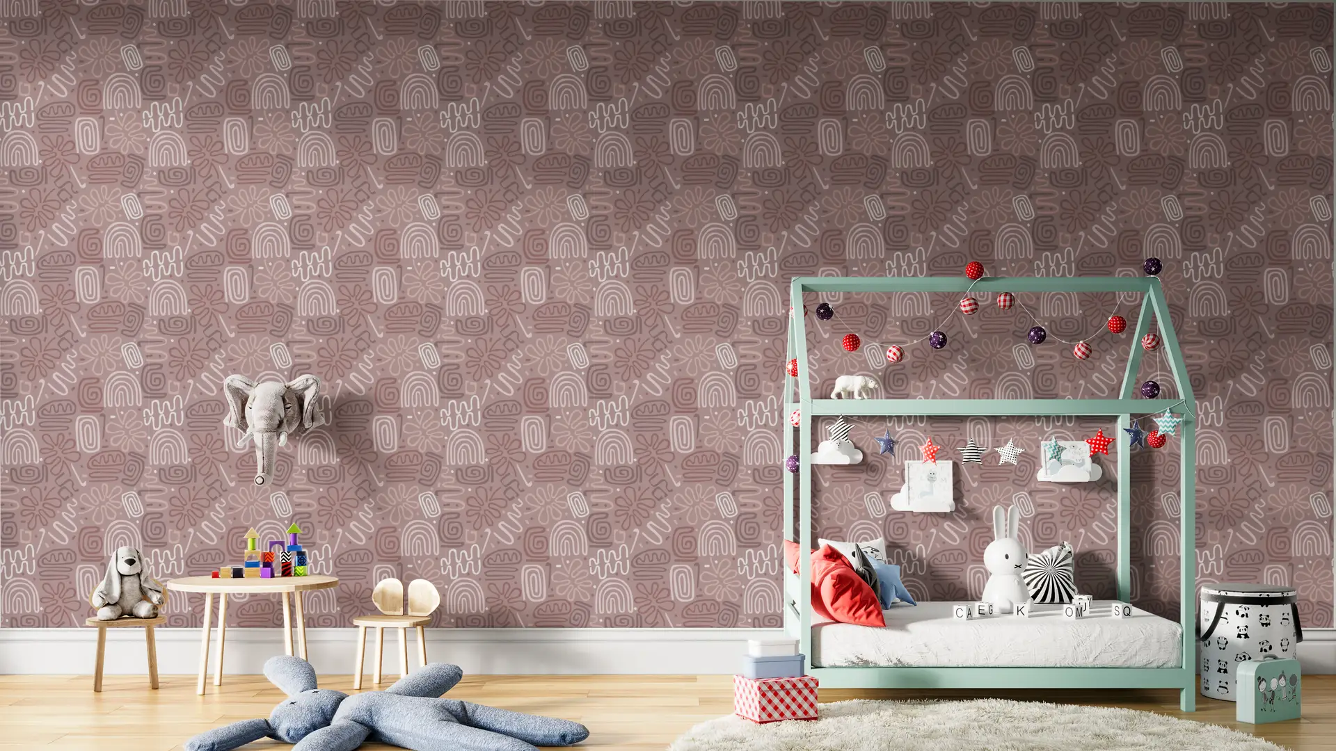 Drawn figures pinkish preview