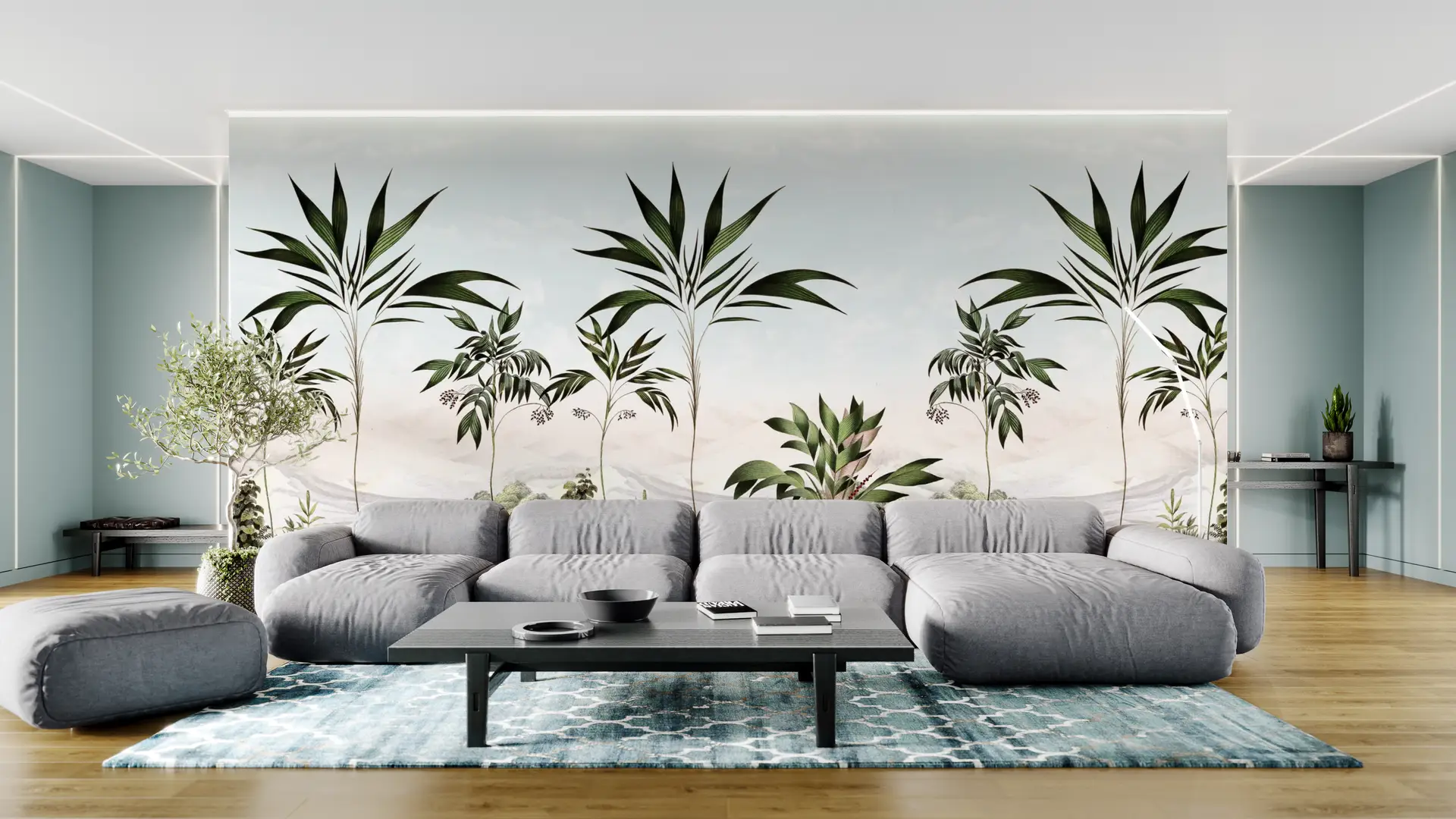 Palm Landscape mural preview