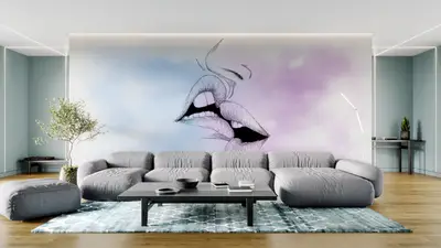 Passionate Kiss Mural purple preview